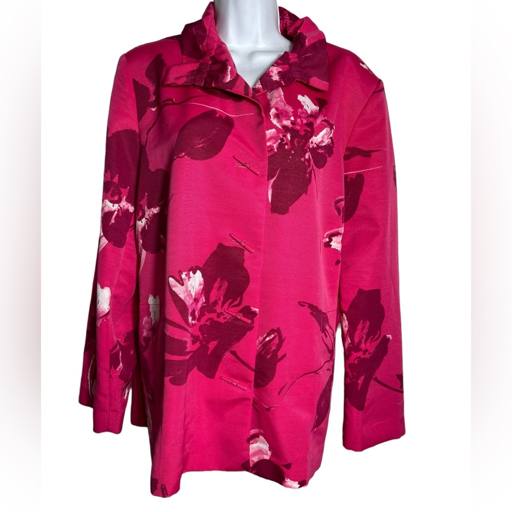 dennis basso Hot Pink Floral Blazer Jacket (Bin 13)